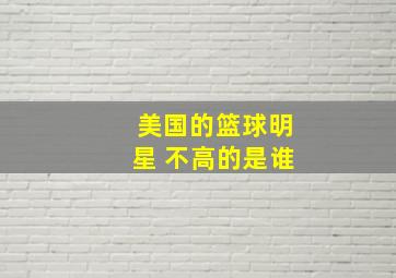 美国的篮球明星 不高的是谁